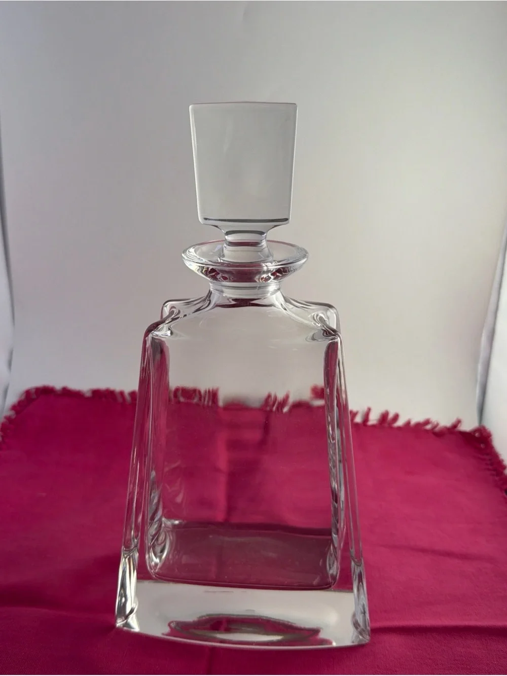Crystal Decanter with Stopper Heavy 10.75” tall Modern